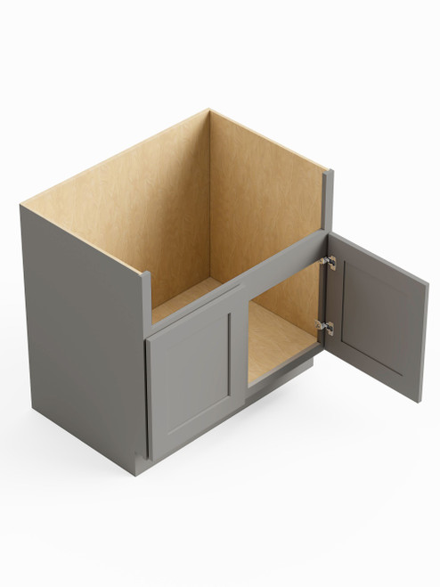 30-in x 24-in x 35-in Ready To Assemble Shaker Farm Sink Base Cabinet, Light Grey