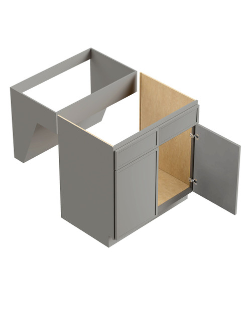 36-in x 24-in x 33-in Ready To Assemble Slim Shaker ADA Sink Base Cabinet, Light Grey