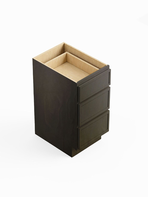 21-in x 21-in x 35-in Ready to Assemble Slim Shaker Vanity Three Drawer Base Cabinet, Smokey Grey, 3VDB21-RTA-FR02-SG
