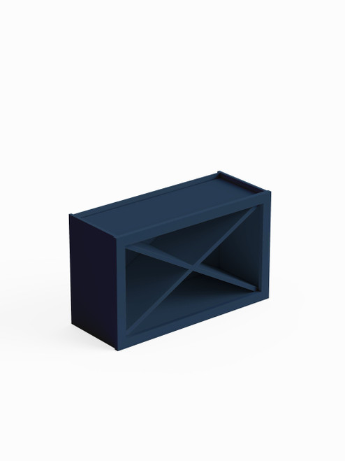 30-in x 12-in x 18-in Ready To Assemble Wine Storage Wall Cabinet, Navy Blue