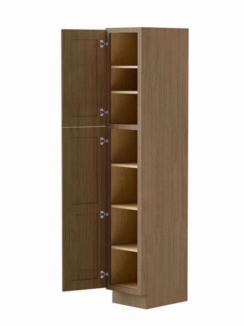 15-in x 21-in x 84-in Ready to Assemble Shaker Vanity Linen Cabinet, Tan Wood, L158421-RTA-FR01-TW