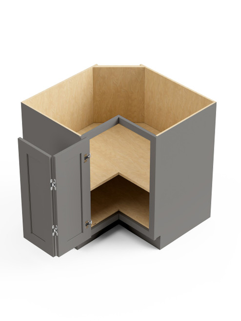 33-in x 33-in x 35-in Ready To Assemble Shaker Easy Reach Base Cabinet, Light Grey