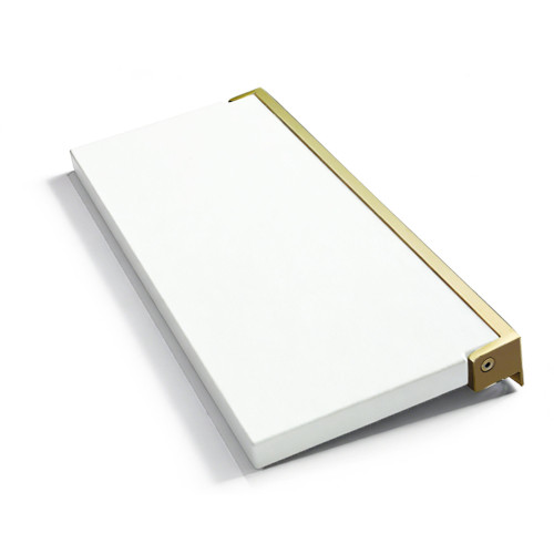 Preston flip-up fold-down ADA compliant padded shower seat in white and champagne bronze, 34 in. W x 15 in. D, by Transolid, PPS1534UP-01CB