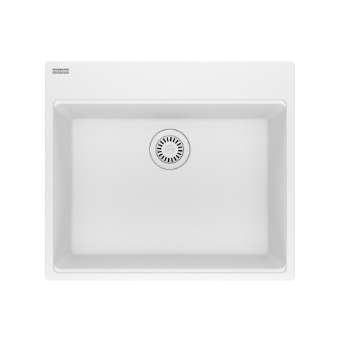 Maris Dual Mount 25-In X 22-In Fragranite Dual Mount Single Bowl Laundry Sink in Polar White