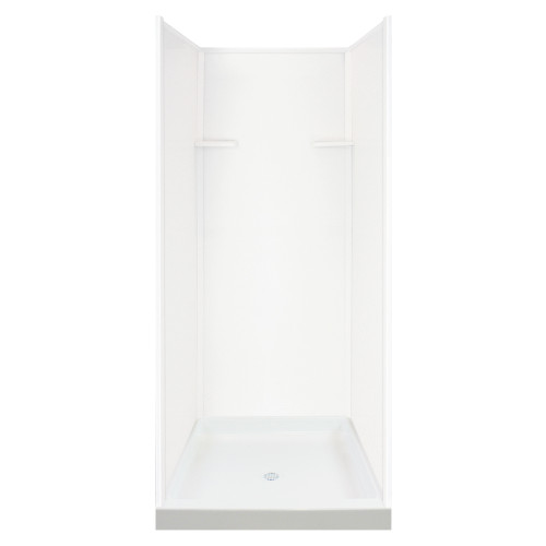 36-in Shower Kit with Wall Surround and Base, in White