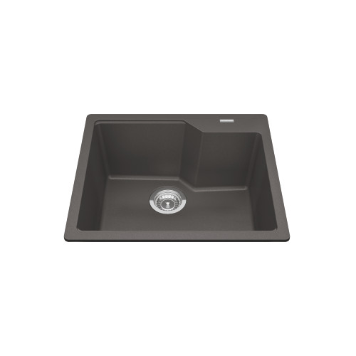 Granite Series 22.06-In Lr X 19.69-In Fb Drop In Single Bowl Granite Kitchen Sink in Slate Grey
