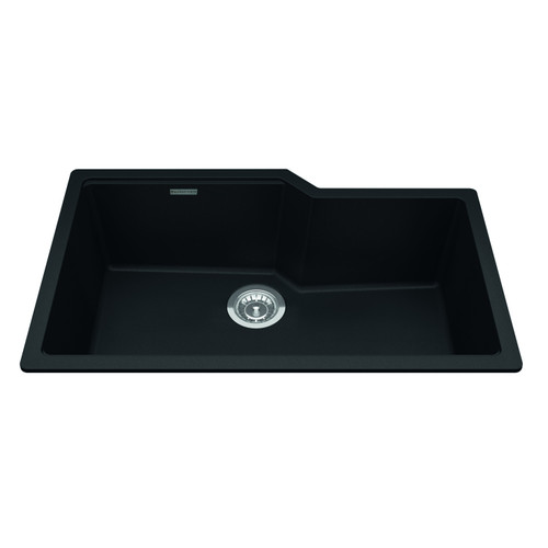 Granite Series 30.69-In Lr X 19.69-In Fb Undermount Single Bowl Granite Kitchen Sink in Matte Black