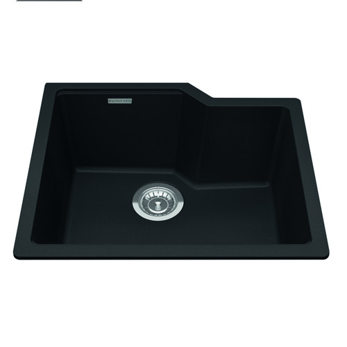 Granite Series 22.06-In Lr X 19.69-In Fb Undermount Single Bowl Granite Kitchen Sink in Matte Black