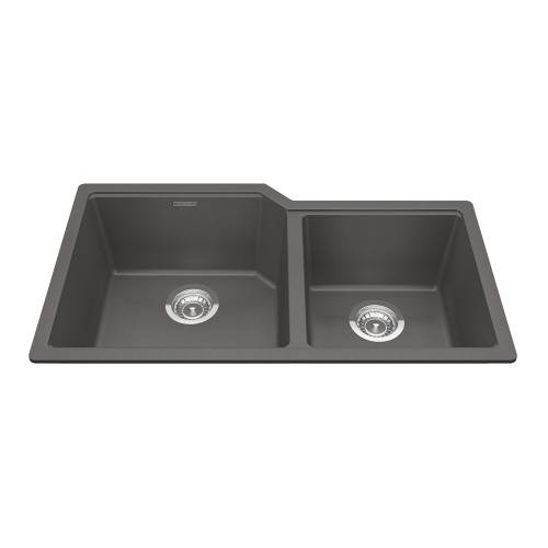 Granite Series 33.88-In Lr X 19.69-In Fb Undermount Double Bowl Granite Kitchen Sink in Slate Grey