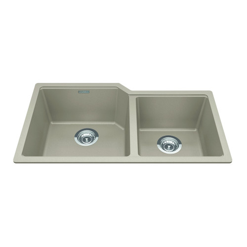 Granite Series 33.88-In Lr X 19.69-In Fb Undermount Double Bowl Granite Kitchen Sink in Champagne