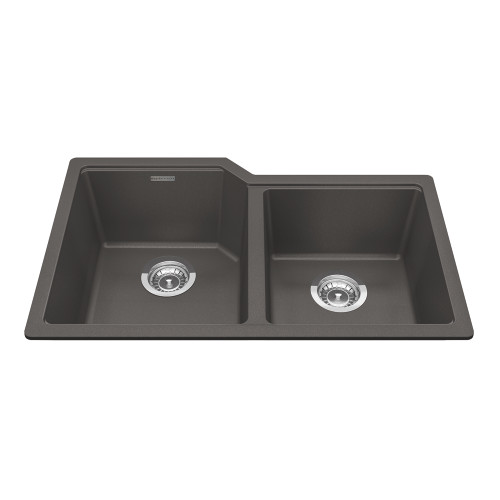 Granite Series 30.69-In Lr X 19.69-In Fb Undermount Double Bowl Granite Kitchen Sink in Slate Grey