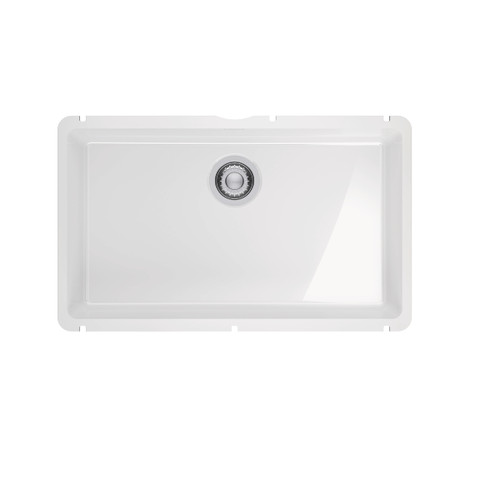Franke Kubusx 29‑In. Fireclay Ceramic Undermount Single Bowl Kitchen Sink In Glossy White