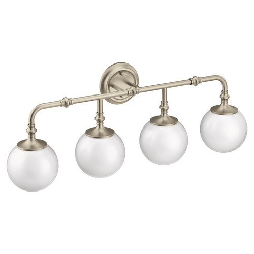 Colinet Brushed nickel four globe bath light
