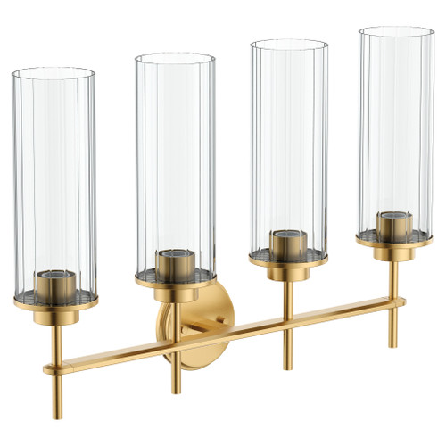 Greenfield Brushed gold four globe bath light