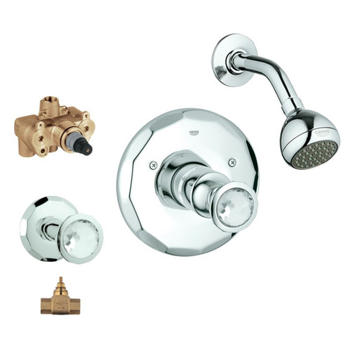 Shower Valve kit in Chrome/Swarovski Crystal