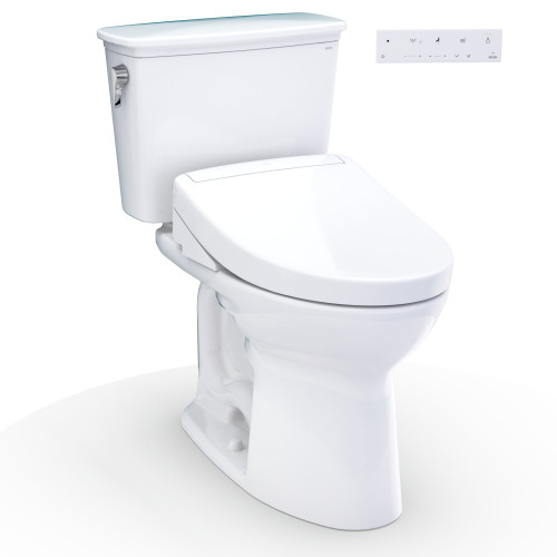 Toto(R) Drake(R) Transitional Washlet(R)+ Two-Piece Elongated 1.28 Gpf Tornado Flush(R) Toilet With S5 Bidet Seat, Cotton White