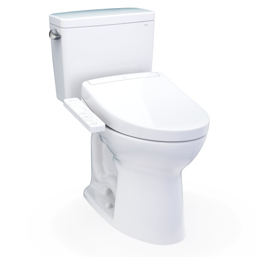 Toto(R) Drake(R) Washlet(R)+ Two-Piece Elongated 1.28 Gpf Universal Height Tornado Flush(R) Toilet With S2 Bidet Seat, Cotton White