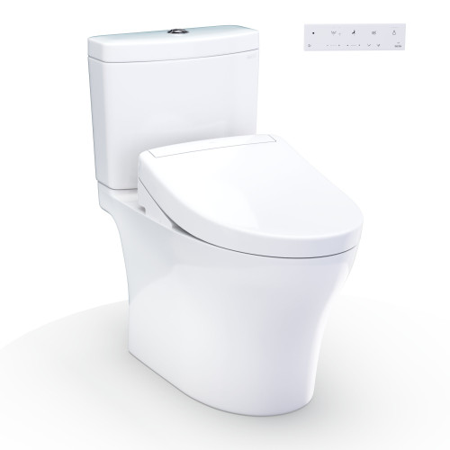 Toto(R) Washlet+(R) Aquia Iv Two-Piece Elongated Dual Flush 1.28 And 0.9 Gpf Toilet And Washlet S5 Bidet Seat, Cotton White
