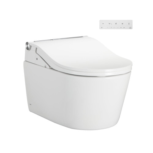 Toto(R) Washlet(R)+ Rp Wall-Hung D-Shape Toilet With Rw Bidet Seat And Duofit(R) In-Wall 1.28 And 0.9 Gpf Auto Dual-Flush Tank System, Matte White