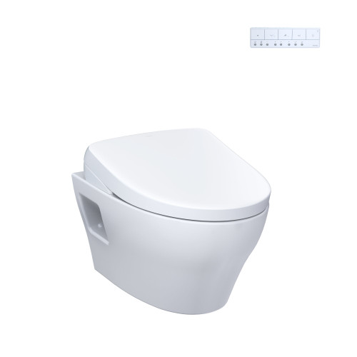 Toto(R) Washlet(R)+ Ep Wall-Hung Elongated Toilet With S7 Contemporary Bidet Seat And Duofit(R) In-Wall 0.9 And 1.28 Gpf Dual-Flush Tank System, Matte Silver