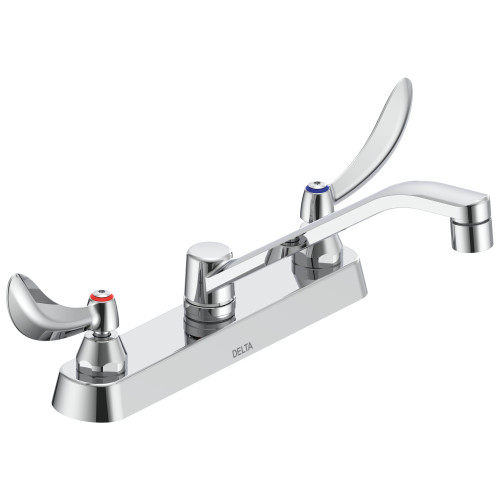 Commercial 26T3: Two Handle 8 In Cast Deck-Mount Faucet