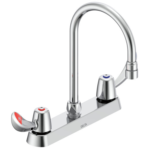 Commercial 26C3: Two Handle 8" Cast Deck-Mount Faucet