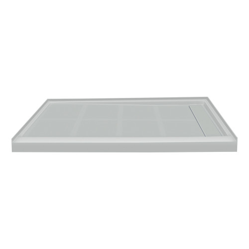 Transolid Linear 48" x 32" Single Threshold Right Hand Concealed End Drain Shower Base In Grey