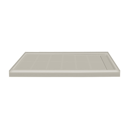 Transolid Linear 60" x 36" Single Threshold Right Hand Concealed End Drain Shower Base In Sandbar