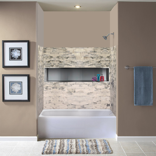 36-In X 60-In X 60-In 3-Piece Tub Wall Kit, In Sand Creme