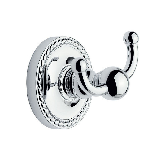 1511/PC Double Hook Robe Hook in Polished Chrome