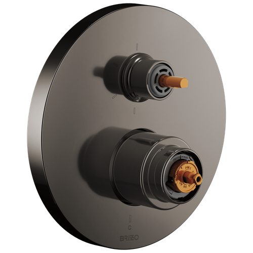 Brizo Roccesco(TM): Pressure Balance Valve with Integrated 6-Function Diverter Trim - Less Handles