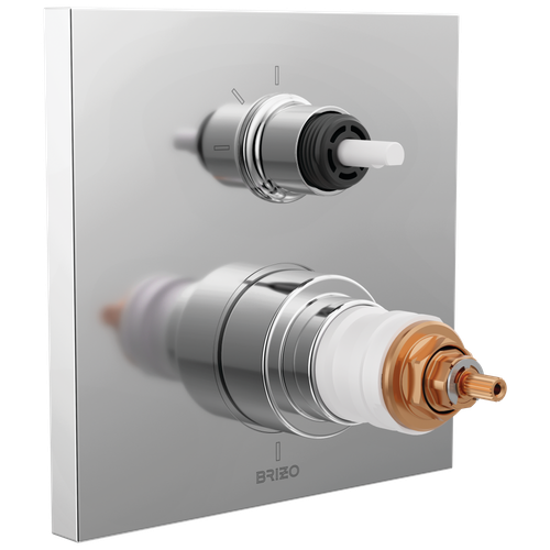 Brizo Frank Lloyd Wright(R): TempAssure(R) Thermostatic Valve with 3-Function Integrated Diverter Trim - Less Handles