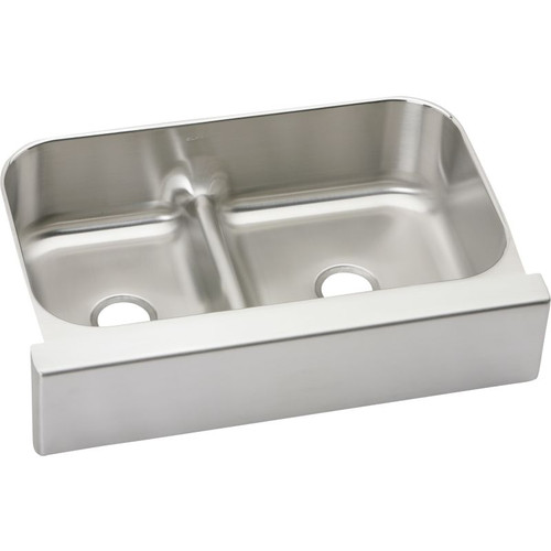 Stainless Steel Double Bowl Apron Front Undermount Sink in Bright Highlighted Satin