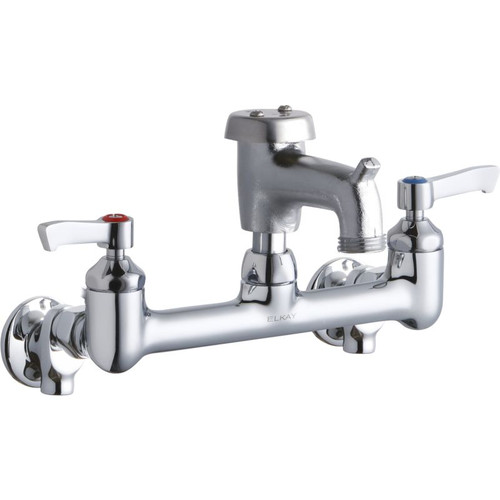LK940BR03L2S Wall Mount 8in Center Commercial 2-Hole Faucet in Chrome