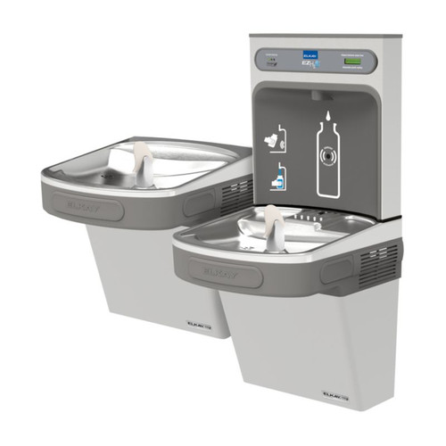 Elkay LZSTL8WSSK Filtered Bottle Filling Station with Versatile Bi-Level ADA Cooler in Stainless Steel