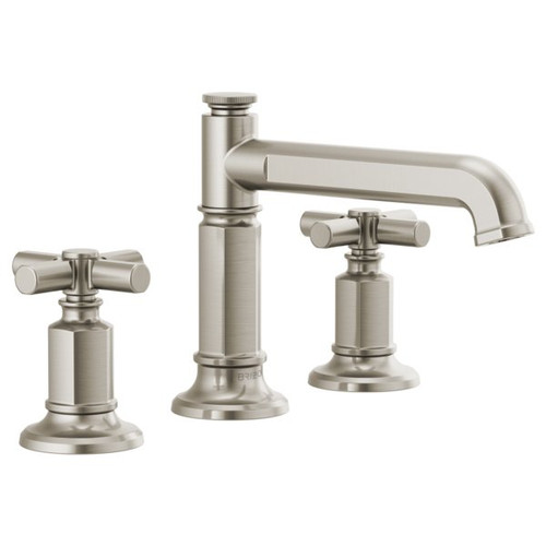 Brizo Invari(R): Widespread Lavatory Faucet with Column Spout - Less Handles 1.2 GPM