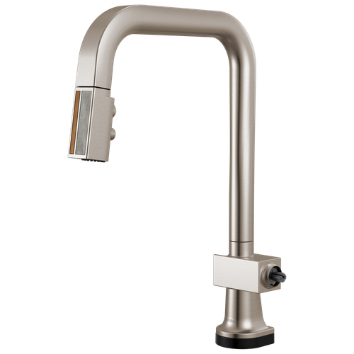 Brizo Frank Lloyd Wright(R): SmartTouch(R) Pull-Down Kitchen Faucet with Square Spout and Wood/Concrete Wand - Less Handle