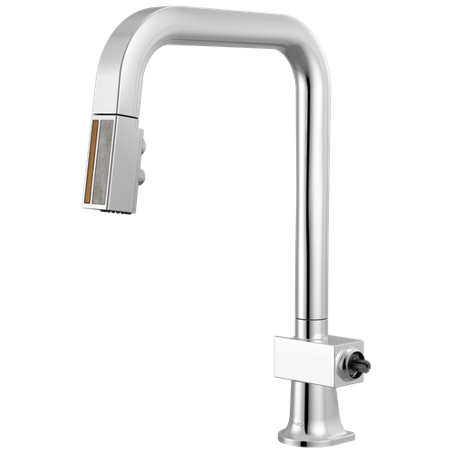 Brizo Frank Lloyd Wright(R): Pull-Down Kitchen Faucet with Square Spout and Wood/Concrete Wand - Less Handle