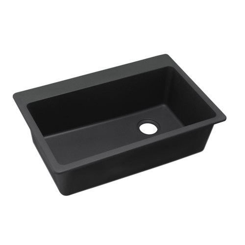 Single Bowl Top Mount Sink with Pre-scores for up to 7 Faucet Holes in Black Single Bowl Top Mount Sink with Pre-scores for up to 7 Faucet Holes in Black