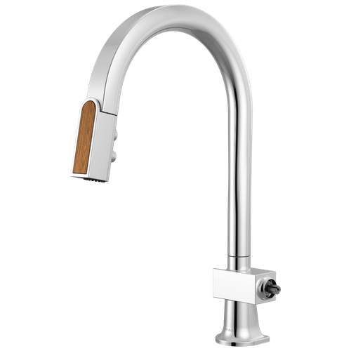 Brizo Frank Lloyd Wright(R): Pull-Down Kitchen Faucet with Arc Spout and Wood Wand - Less Handle
