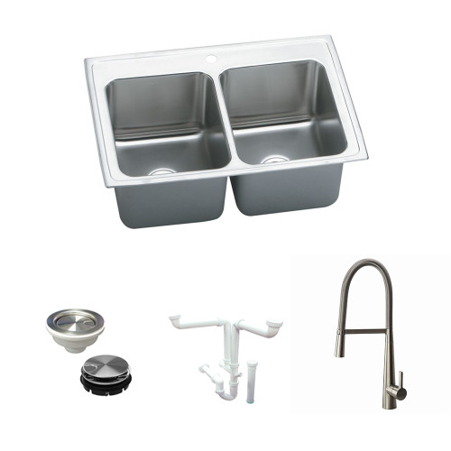Elkay KF-DLR3722101 37-in X 22-in Stainless Steel Drop-in Kitchen Sink Kit