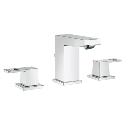 Grohe 2037000A Eurocube 8-in Widespread Two-Handle S-Size Bathroom Faucet in StarLight Chrome