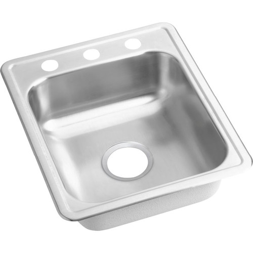 D117212 Stainless Steel Single Bowl Top Mount Bar Sink with 2 Faucet Holes in Satin D117212 Stainless Steel Single Bowl Top Mount Bar Sink with 2 Faucet Holes in Satin