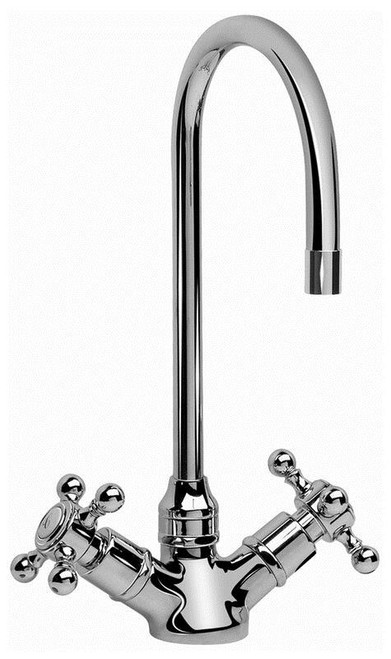 Bar Faucet with Metal Cross Handles in Polished Nickel