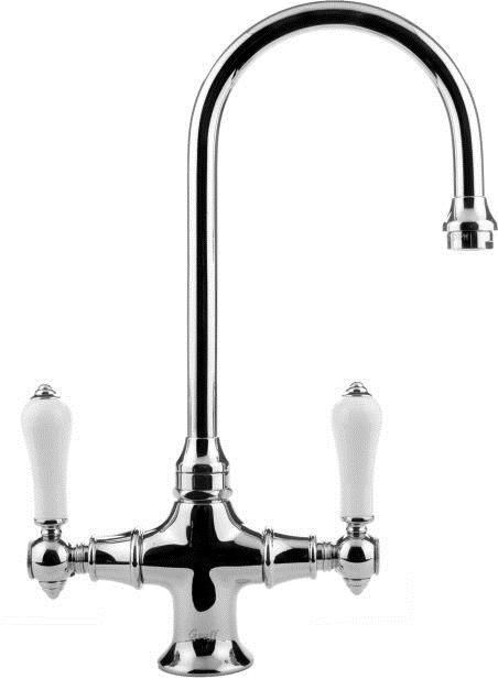 Bar Faucet with Porcelain Lever Handles in Olive Bronze