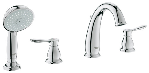 Roman Bathtub Faucet with Handshower in StarLight Chrome