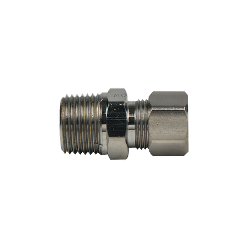 BrassCraft Compression Male Adaptor, 3/8" OD Tube, Drill Through (No Tube Stop) x 3/8" MIP
