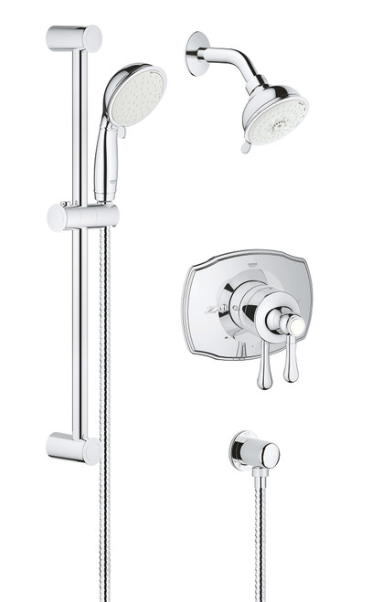 Grohe 35053001 Grohflex Pressure Balance Valve Shower Set In StarLight Chrome Grohe 35053001 Grohflex Pressure Balance Valve Shower Set In StarLight Chrome
