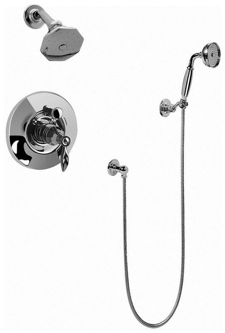 Pressure Balanced Shower with Metal Lever Handle in Polished Nickel