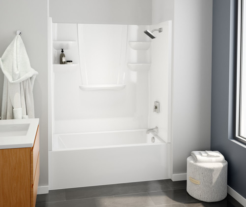 VP6032CTSMINAL/R 60 x 32 Veritek(TM) Pro Alcove Right Hand Drain Four Piece Tub Shower in White
